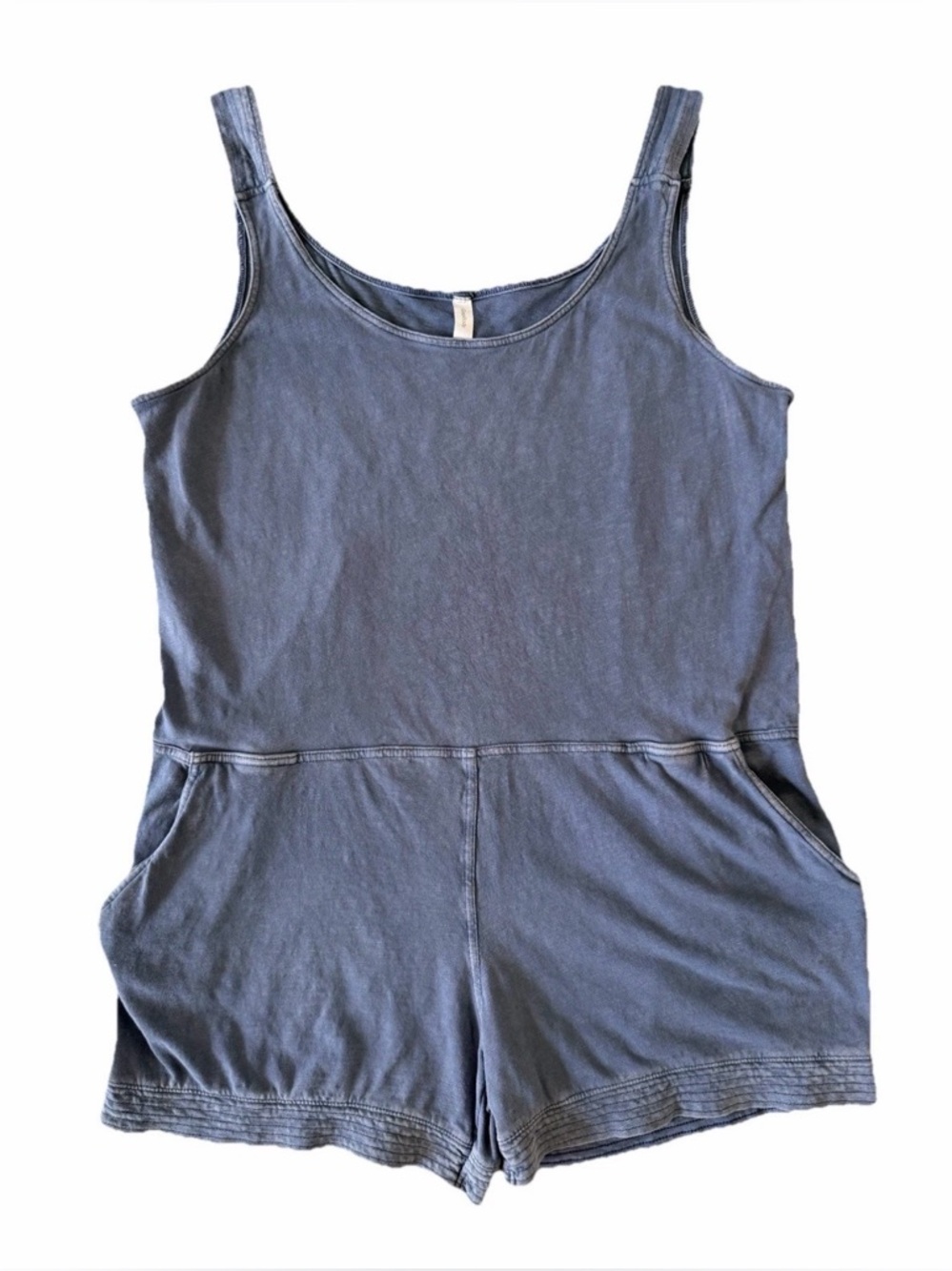 Gap Body Sleeveless Romper L Dusty Blue 100% Cotton Soft Beach Coverup Vacation
